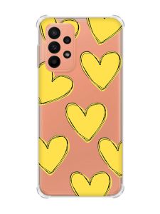 Чохол з потовщеними кутами на Samsung Galaxy A23 :: Сердечка жовті (принт 259)