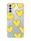 Чохол з потовщеними кутами на Samsung Galaxy S21 (G991) :: Сердечка жовті (принт 259)