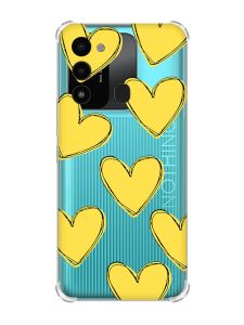 Чохол з потовщеними кутами на TECNO Spark Go 2022 :: Сердечка жовті (принт 259)