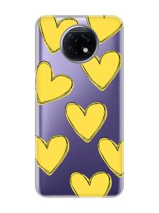 Прозорий чохол на Xiaomi Redmi Note 9T/Redmi Note 9 5G :: Сердечка жовті (принт 259)
