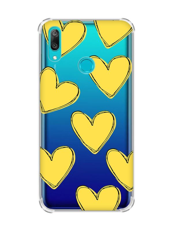 Чохол з потовщеними кутами Huawei Y7 2019/Y7 prime 2019 :: Сердечка жовті (принт 259)