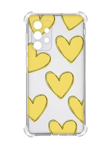 Чохол із потовщеними кутами на Oppo A72 5G :: Сердечка жовті (принт 259)