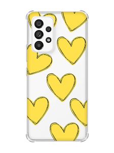Чохол з потовщеними кутами на Samsung Galaxy A53 :: Сердечка жовті (принт 259)