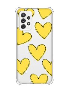 Чохол з потовщеними кутами на Samsung Galaxy A72 :: Сердечка жовті (принт 259)