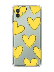 Чохол з потовщеними кутами на Samsung Galaxy M13 5G :: Сердечка жовті (принт 259)