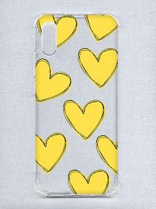 Чохол з потовщеними кутами на Xiaomi Redmi 9A :: Сердечка жовті (принт 259)