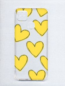 Чохол з потовщеними кутами на Xiaomi Redmi 9C/10A :: Сердечка жовті (принт 259)