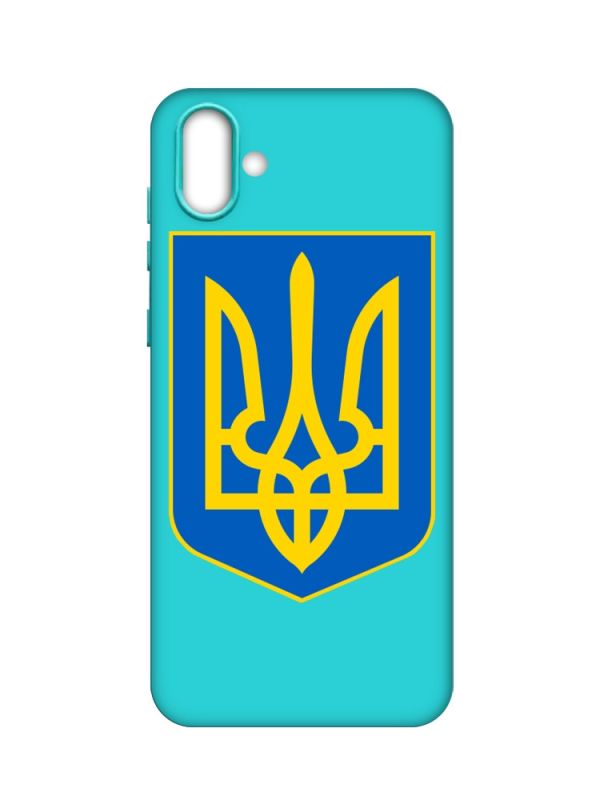 Матовий бірюзовий чохол на Samsung Galaxy A04 :: Тризуб Україна (принт 256)