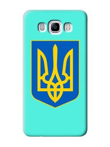 Матовий бірюзовий чохол на Samsung Galaxy J7(2016) J710 :: Тризуб Україна (принт 256)
