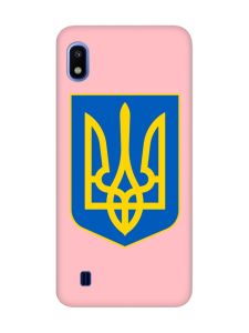 Матовий рожевий чохол на Samsung Galaxy A10 (2019) A105 :: Тризуб Україна (принт 256)