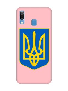 Матовий рожевий чохол на Samsung Galaxy A30 (2019) / A20 (2019) :: Тризуб Україна (принт 256)