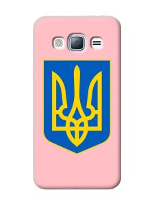 Матовий рожевий чохол на Samsung Galaxy J3 / J310 :: Тризуб Україна (принт 256)