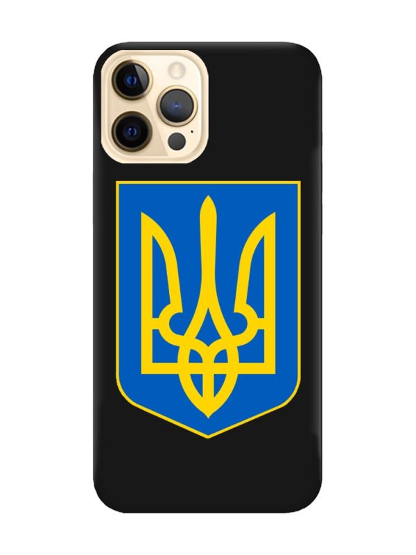Матовий чорний чохол на Apple iPhone 12 Pro Max :: Тризуб Україна (принт 256)