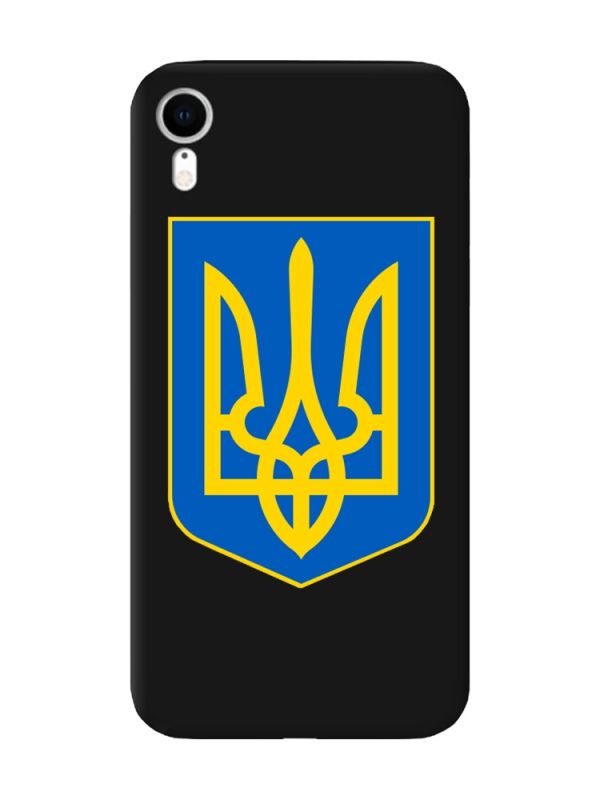 Матовий чорний чохол на Apple iPhone XR :: Тризуб Україна (принт 256)
