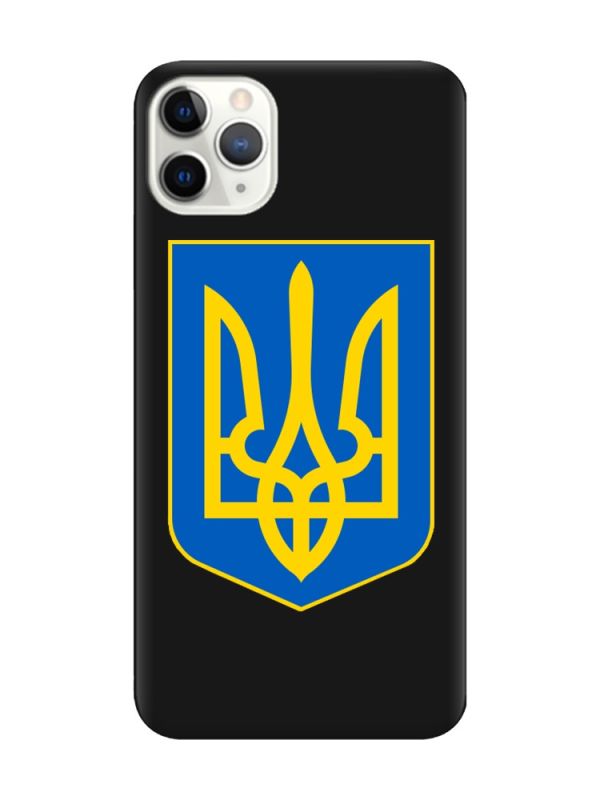Матовий чорний чохол на iPhone 11 Pro Max (6.5) :: Тризуб Україна (принт 256)