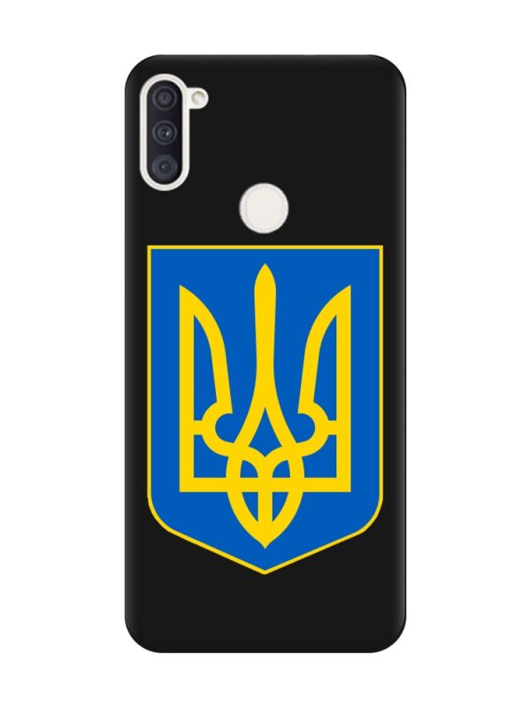 Матовий чорний чохол на Samsung Galaxy A11 :: Тризуб Україна (принт 256)