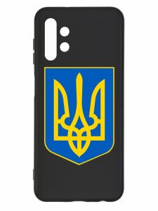 Матовий чорний чохол на Samsung Galaxy A13 4G :: Тризуб Україна (принт 256)