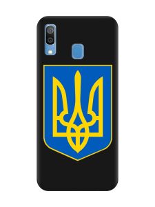 Матовий чорний чохол на Samsung Galaxy A30 (2019) / A20 (2019) :: Тризуб Україна (принт 256)
