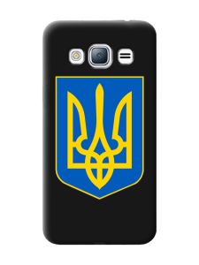 Матовий чорний чохол на Samsung Galaxy J3 / J310 :: Тризуб Україна (принт 256)