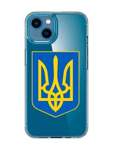 Прозорий чохол для iPhone 13 mini :: Тризуб Україна (принт 256)