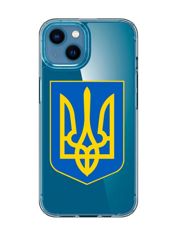 Прозорий чохол для iPhone 13 mini :: Тризуб Україна (принт 256)