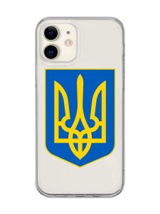 Прозорий чохол на iPhone 12 mini :: Тризуб Україна (принт 256)