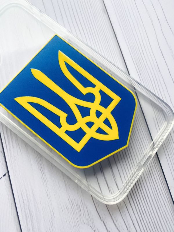 Прозорий чохол на Samsung Galaxy A7(2018) A750 :: Тризуб Україна (принт 256)