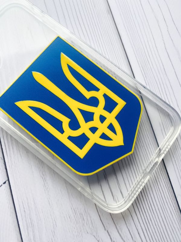 Прозорий чохол на Samsung Galaxy S10 :: Тризуб Україна (принт 256)
