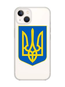 Прозорий чохол із захистом камери на iPhone 14 Plus :: Тризуб Україна (принт 256)