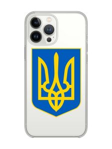 Прозорий чохол із захистом камери на iPhone 14 Pro :: Тризуб Україна (принт 256)