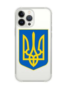 Чохол із потовщеними кутами на iPhone 14 Pro :: Тризуб Україна (принт 256)