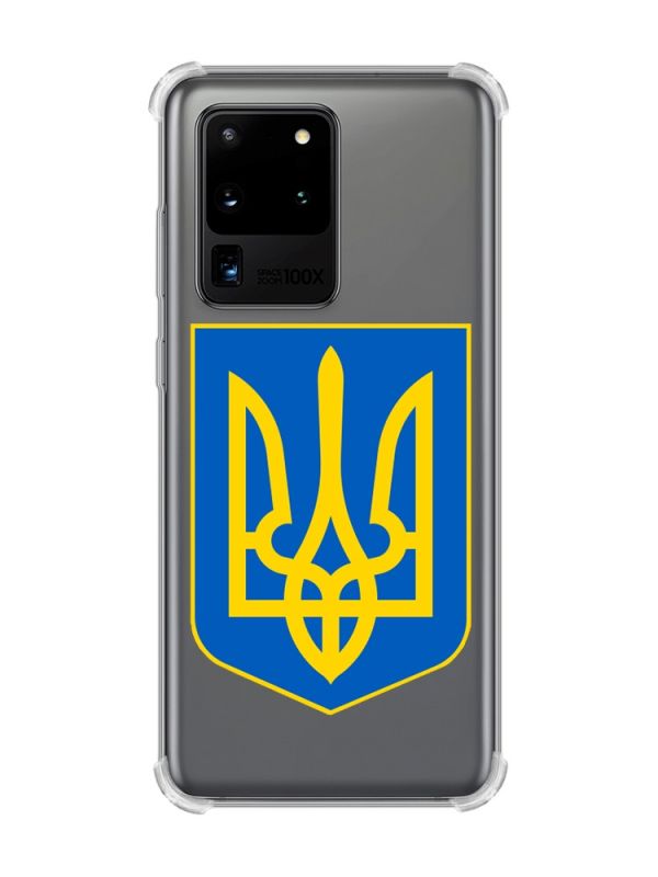 Чохол з потовщеними кутами на Samsung Galaxy S20 Ultra :: Тризуб Україна (принт 256)