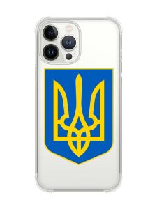 Чохол із потовщеними кутами на iPhone 14 Pro Max :: Тризуб Україна (принт 256)