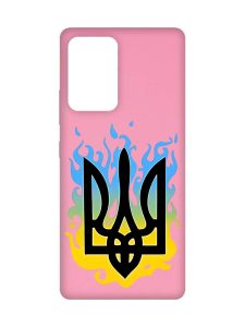 Матовий рожевий чохол на Samsung Galaxy A52 :: Тризуб Полум'я (принт 257)