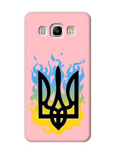 Матовий рожевий чохол на Samsung Galaxy J5(2016) J510 :: Тризуб Полум'я (принт 257)