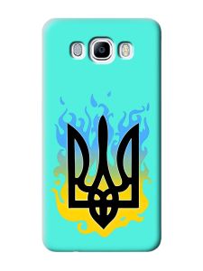 Матовий бірюзовий чохол на Samsung Galaxy J7(2016) J710 :: Тризуб Полум'я (принт 257)