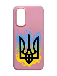 Матовий рожевий чохол на Xiaomi Redmi Note 11 4G :: Тризуб Полум'я (принт 257)