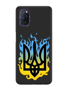 Матовий чорний чохол на Oppo A52/A72/A92 :: Тризуб Полум'я (принт 257)