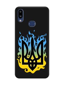 Матовий чорний чохол на Samsung Galaxy A10ѕ A107 :: Тризуб Полум'я (принт 257)