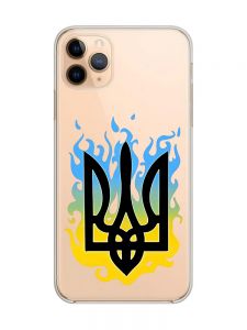 Прозорий чохол на iPhone 11 Pro Max (6,5) :: Тризуб Полум'я (принт 257)