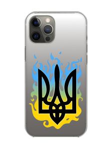Прозорий чохол на iPhone 12 Pro Max :: Тризуб Полум'я (принт 257)