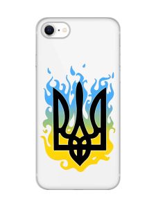 Прозорий чохол на iPhone SE 2020 :: Тризуб Полум'я (принт 257)