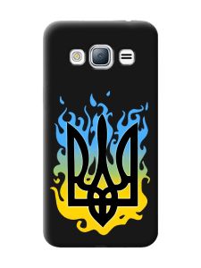 Матовий чорний чохол на Samsung Galaxy J3 / J310 :: Тризуб Полум'я (принт 257)