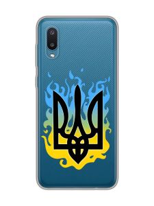 Прозорий чохол на Samsung Galaxy A02/A022 (2021) :: Тризуб Полум'я (принт 257)