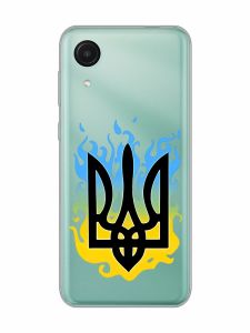 Прозорий чохол на Samsung Galaxy A03 Core / A032 :: Тризуб Полум'я (принт 257)