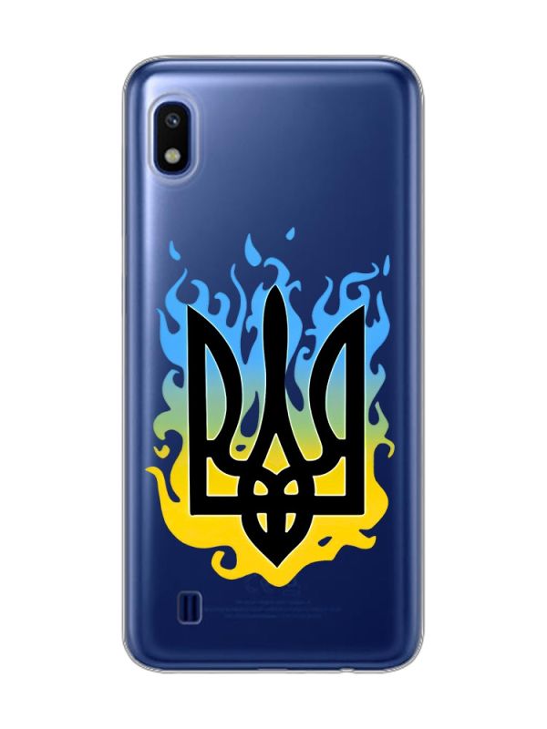 Прозорий чохол на Samsung Galaxy A10 (2019) A105 :: Тризуб Полум'я (принт 257)