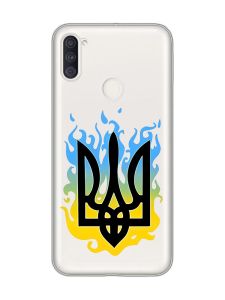 Прозорий чохол на Samsung Galaxy A11 :: Тризуб Полум'я (принт 257)