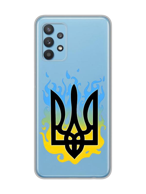 Прозорий чохол на Samsung Galaxy A32 :: Тризуб Полум'я (принт 257)