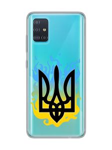 Прозорий чохол на Samsung Galaxy A51 :: Тризуб Полум'я (принт 257)