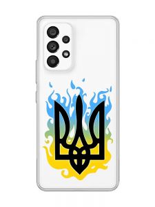 Прозорий чохол на Samsung Galaxy A53  :: Тризуб Полум'я (принт 257)